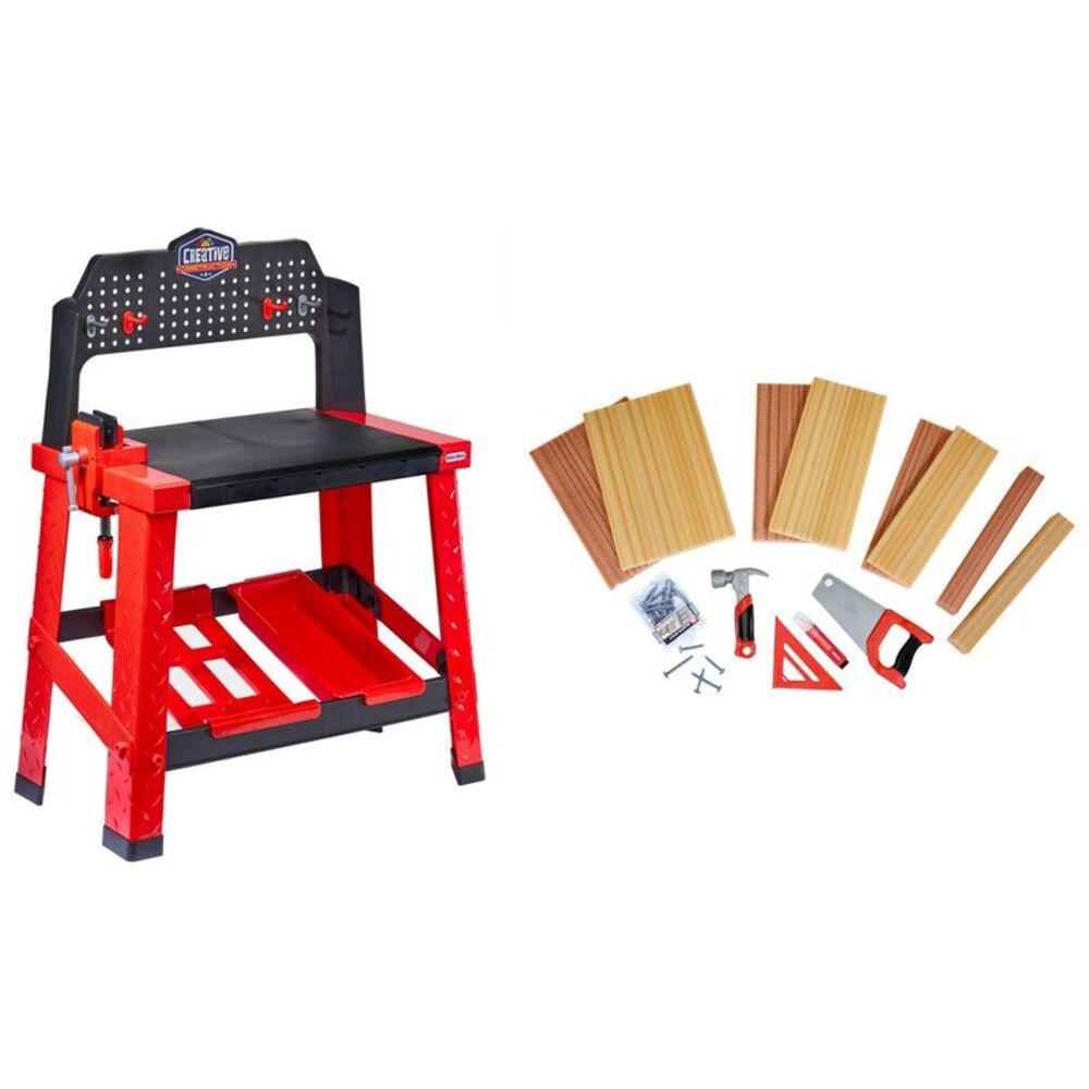 Little Tikes Creative Construction Workbench with 15+ Accessories